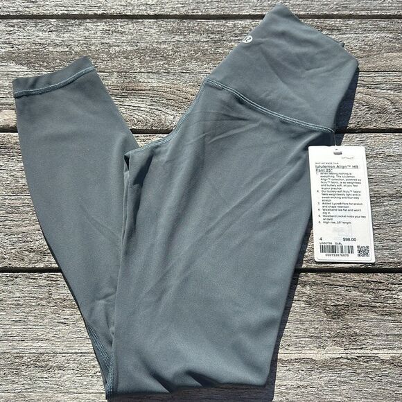 lululemon athletica Pants - Lululemon Align Pant 25" oil grey size 4 NWT leggings